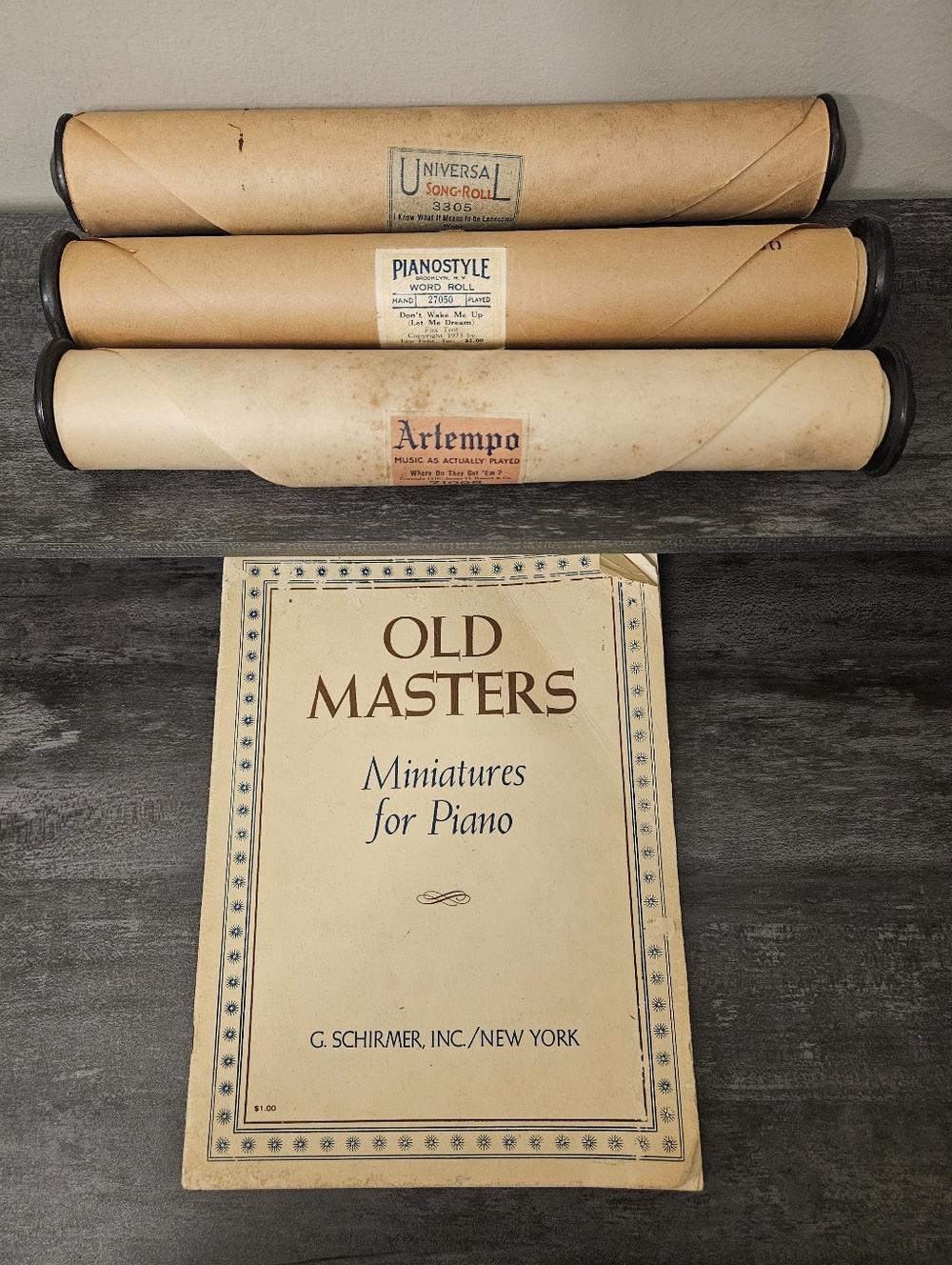 Old Masters Miniatures for Piano Sheet Music with Three Piano Rolls